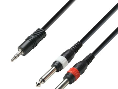 Adam Hall K3YWPP0600, 3 Star Series 2 Jack TS x Minijack Audio Cables - 6 m Online Hot Sale