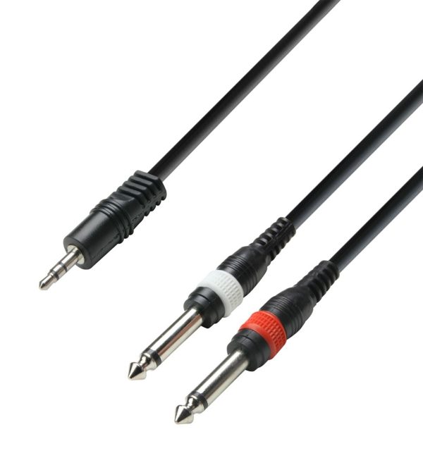 Adam Hall K3YWPP0600, 3 Star Series 2 Jack TS x Minijack Audio Cables - 6 m Online Hot Sale