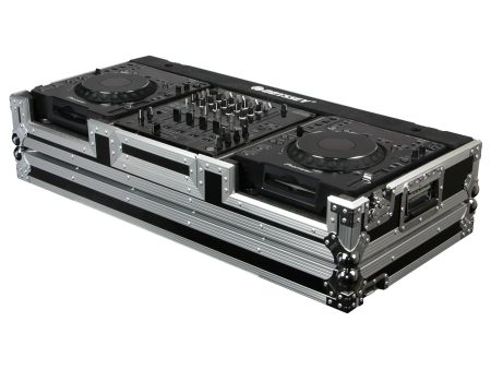 Open Box: Odyssey FR12CDJWE Universal 12″ Format DJ Mixer and Two Large Format Media Players Coffin Case For Sale