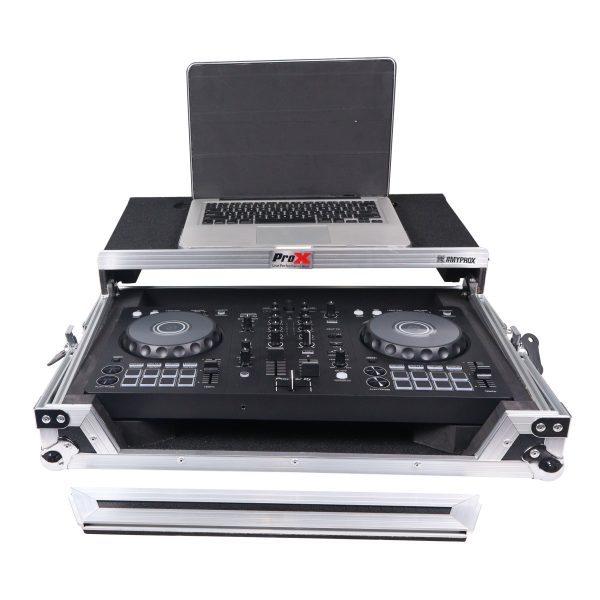 ProX X-DDJFLX4LT, ATA Flight Road Case fits DDJ-FLX4, DDJ-400, DDJ-SB3 DJ Controller Case with Laptop Shelf Online now