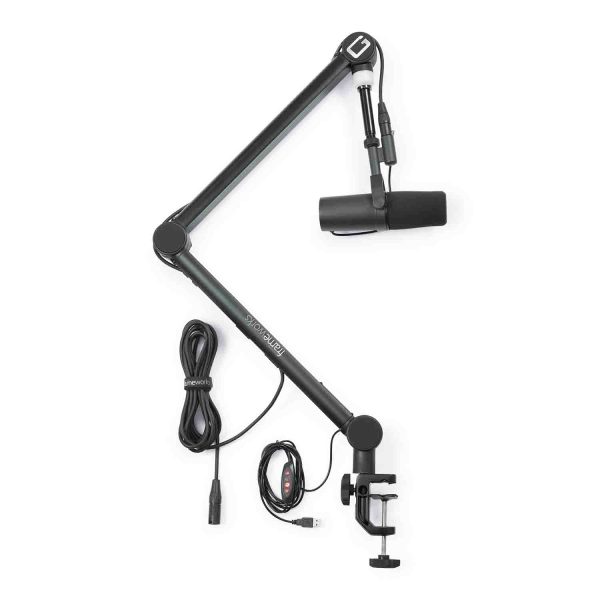 B-Stock: Gator Frameworks GFWMICBCBM4000 Professional Broadcast Boom Mic Stand with Led Light Supply