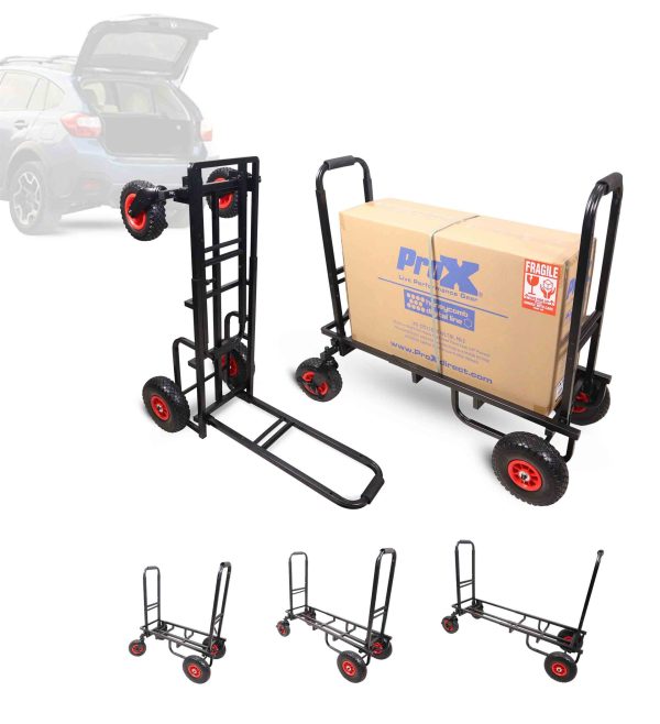 ProX X-ROLLNRUN Folding 8-in-1 Multi-Cart Rolling Utility, Dolly Height Adjustable Rolling Hand Truck For Discount