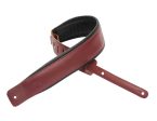 Levy s Leathers DM1PD-BRG 3″ Leather Guitar Strap - Burgundy Supply