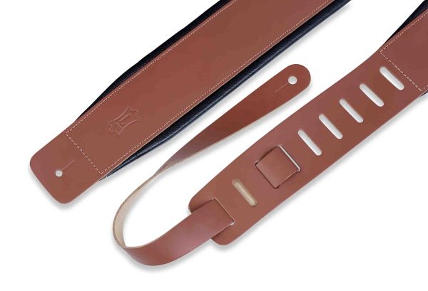 Levy s Leathers DM1PD-WAL 3″ Leather Guitar Strap - Brown Online Sale