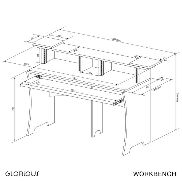 Glorious Workbench for Home and Project Studios - Black Hot on Sale