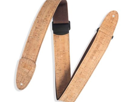 Levy s Leathers MX8-NAT 2-inch Cork Guitar Strap in Natural Fashion