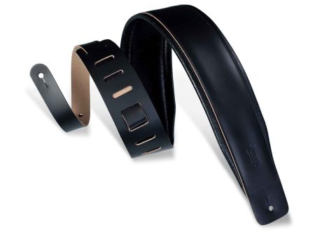 Levy s Leathers DM1PD-BLK 3″ Leather Guitar Strap - Black Sale