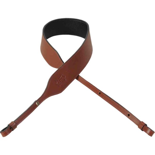 Levy s Leathers PMB32NS-WAL 2″ Veg-tan Leather Banjo Strap - Brown Discount