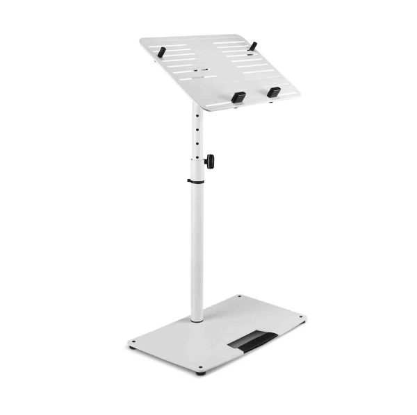 B-Stock: Gravity LTS T 02 W, Universal Laptop Stand with Adjustable Holding Pins and Steel Base - White Fashion