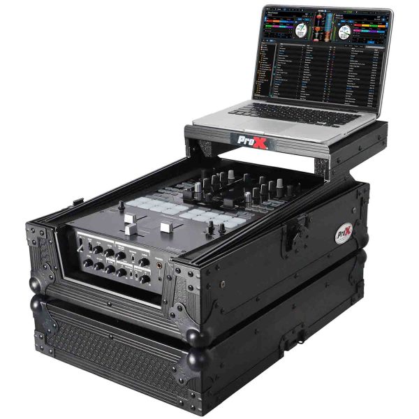 B-Stock: ProX XS-DJMS11LTBL, Flight Case for Pioneer DJM-S11 Mixer with Sliding Laptop Shelf - Black on Black Online