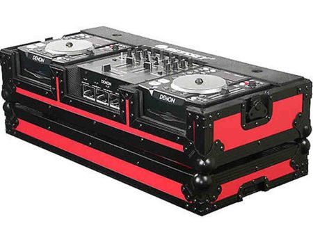 B-Stock: Odyssey FRDNX1200BKRED Red Designer DJ Series Denon CD Console Case - Red on Black on Sale