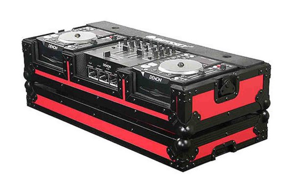 B-Stock: Odyssey FRDNX1200BKRED Red Designer DJ Series Denon CD Console Case - Red on Black on Sale