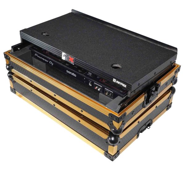 B-Stock: ProX X-DDJSB3 LT GLD LED, ATA Flight Case for Pioneer DDJ-FLX4, DDJ-SB3 and DDJ-400 Digital Controller with Sliding Laptop Shelf - Gold Black Finish For Cheap