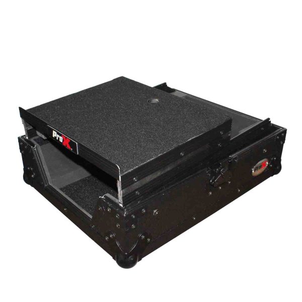 B-Stock Scratch & Dent: ProX XS-M12LTBL DJ Flight Case For Large Format 12  Universal DJ Mixer With Laptop Shelf Online Sale