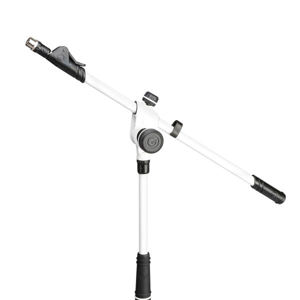 B-Stock: Gravity GMS4322W Microphone Stand with Folding Tripod Base and 2-Point Adjustment Telescoping Boom - White For Discount