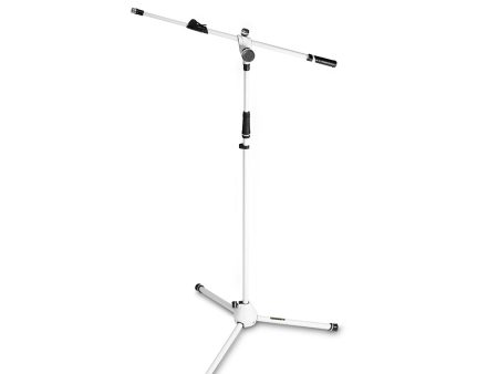 B-Stock: Gravity GMS4322W Microphone Stand with Folding Tripod Base and 2-Point Adjustment Telescoping Boom - White For Discount