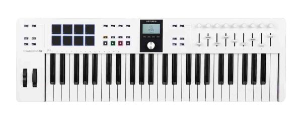 Arturia KeyLab Essential 49 mk3 Universal MIDI Keyboard Controller - White For Cheap