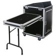 Odyssey FZ1316WDLX Deluxe 13U Top Slanted 16U Bottom Vertical Pro Combo Rack with Side Table and Casters Discount