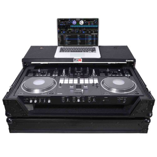 B-Stock: ProX XS-DDJREV7WLTBL DJ Flight Case for Pioneer DDJ-REV7 Digital Controller with Sliding Laptop Shelf and Wheels - Black Finish Online now