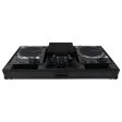 Odyssey FZGSLBM10WRBL Black Low Profile 10″ Format DJ Mixer and Two Battle Position Turntables Flight Coffin Case with Wheels and Glide Platform on Sale