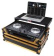 B-Stock: ProX X-DDJSB3 LT GLD LED, ATA Flight Case for Pioneer DDJ-FLX4, DDJ-SB3 and DDJ-400 Digital Controller with Sliding Laptop Shelf - Gold Black Finish For Cheap