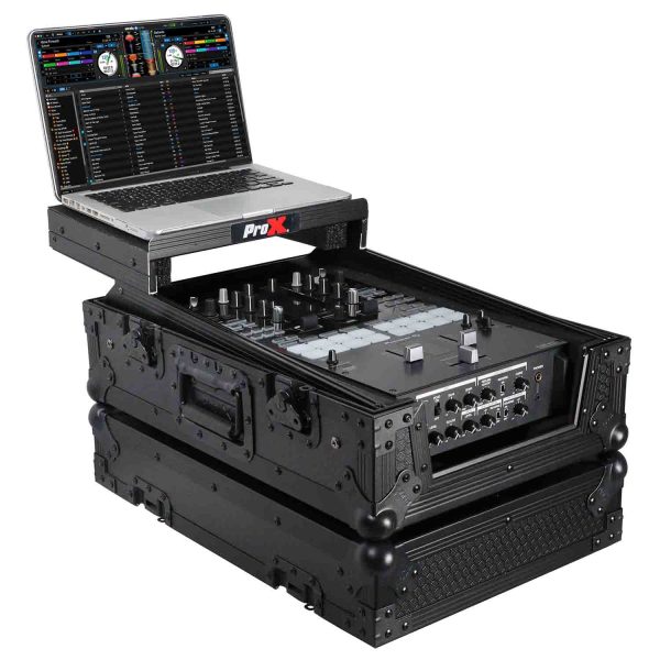 B-Stock: ProX XS-DJMS11LTBL, Flight Case for Pioneer DJM-S11 Mixer with Sliding Laptop Shelf - Black on Black Online