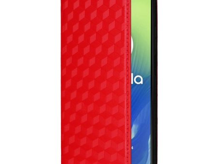 EIDERWOOD Motorola Moto G04   G24   G24 Power Læder Cover m. Pung - Rhombus - Rød Online Hot Sale