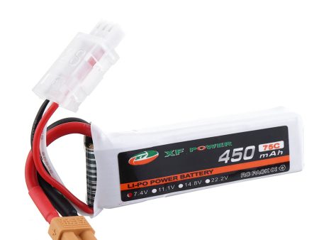 XF POWER 7.4V 450mAh 75C 2S Lipo Battery XT30 Plug for RC FPV Racing Drone Online now