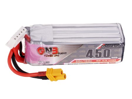 Gaoneng GNB 15.2V 450mAh 80C 4S HV 4.35V Lipo Battery XT30 Plug for FPV Racing Drone For Cheap