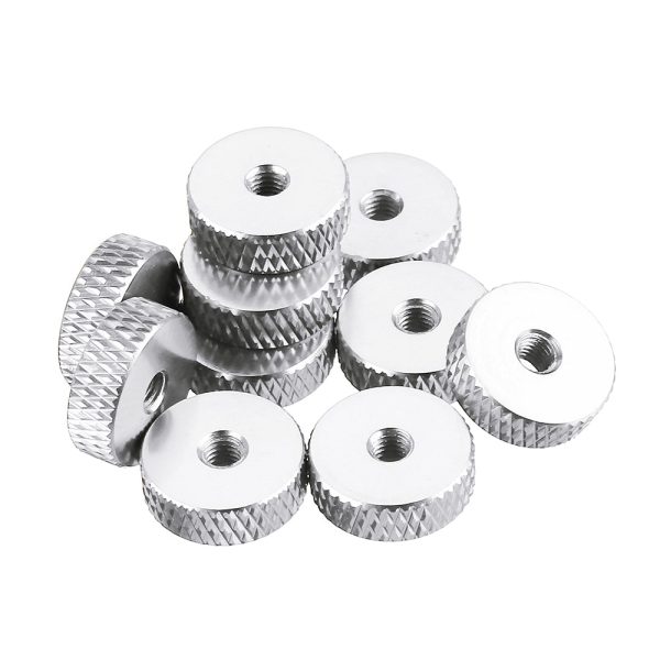 10Pcs M3 Hand Knurled Thumb Aluminum Alloy Screw Nut Spacer Flat Washer Supply